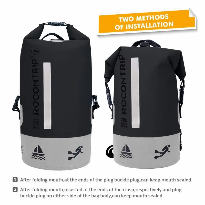 Dongguan hot sale new style outdoor camping accessories hiking swimming boating 500D PVC tarpaulin waterproof dry bag