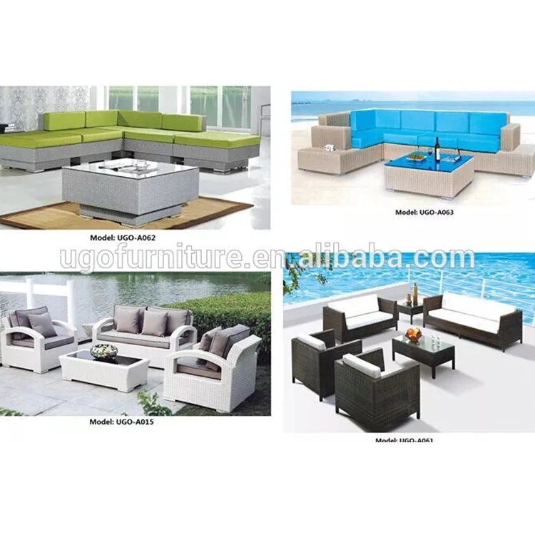 Chinese suppliers new arrival outdoor rattan sofa UGO wicker furniture Rattan Table and Chairs
