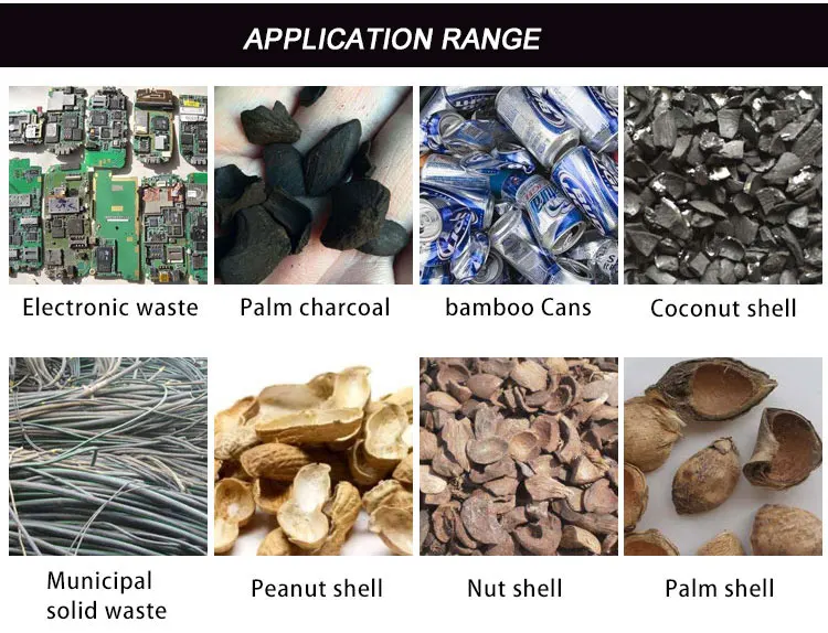 Wood Coconut Shell Biomass Air Flow Carbonization Furnace Machine Carbonated Charcoal Stove