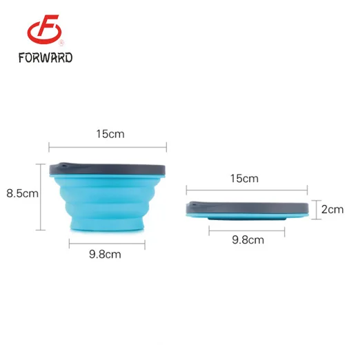 2019 new portable food grade silicone foldable pet travel bowl pet feeding bowl