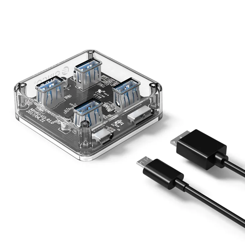 ORICO MH4U-U3 4 Port USB3.0 Transparent HUB with 1meter expansion cable