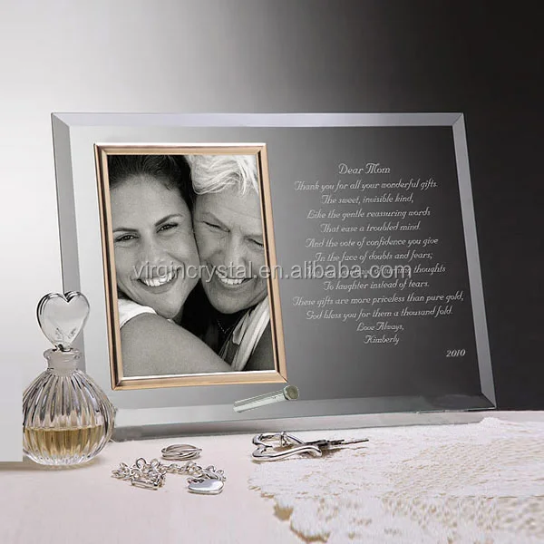 Оптовая продажа хорошее качество индивидуальный логотип Хрустальная фоторамка подарок на день