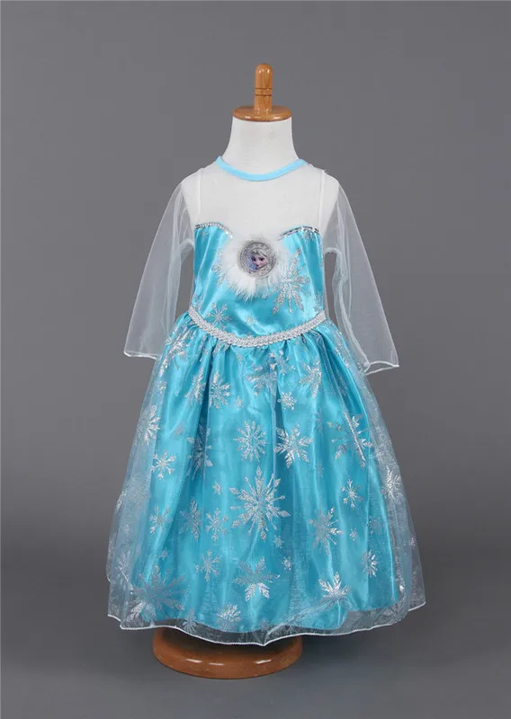 New 2015 hot sale child s baby kids Girl s Princess Queen Elsa Anna Cosplay Costume
