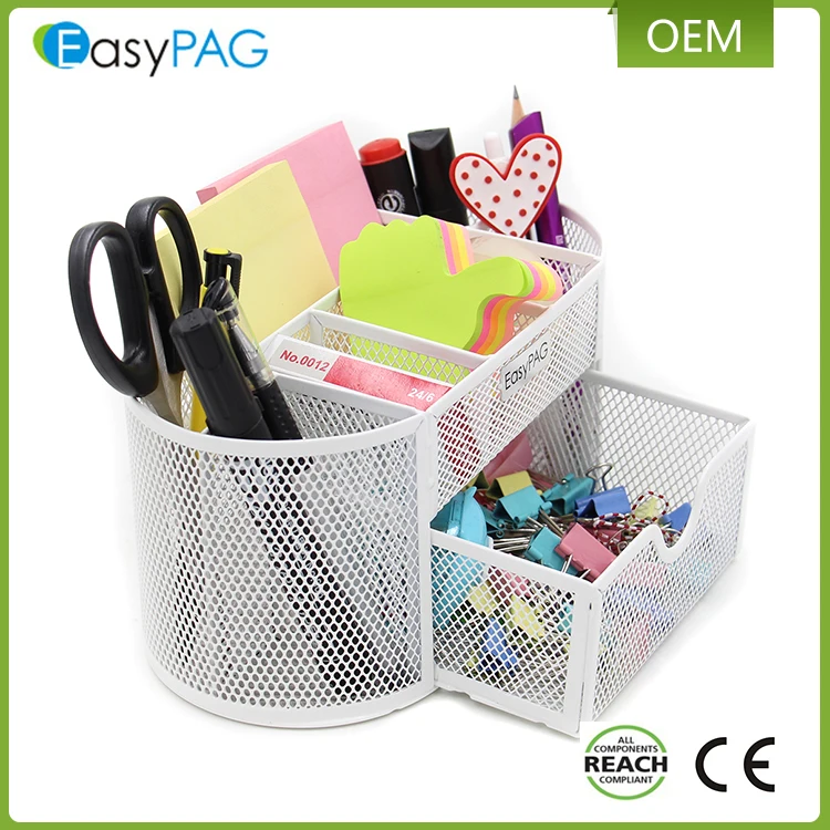 Современный изящный красочный Органайзер из проволочной сетки из металлического материала для офисного стола