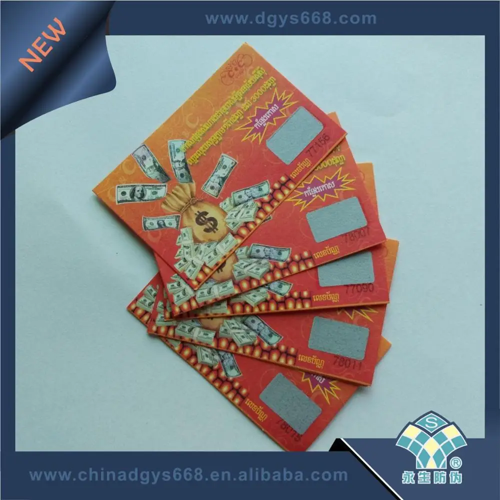 Custom design scratch off prize win card paper promotion card with barcode printing on