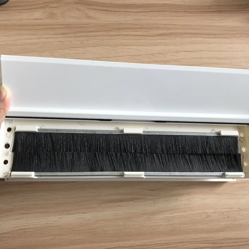 white Internal PVC Letter Box Brush Cover plate