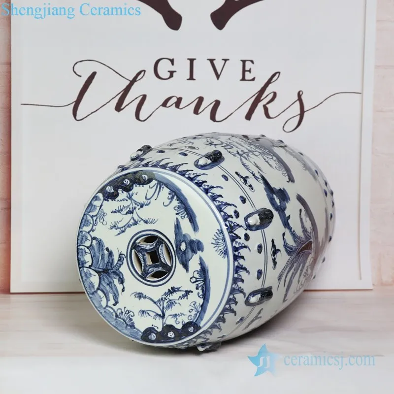 PYNQ251-A-B-C   Chinese fashionable blue and white household ceramic stool