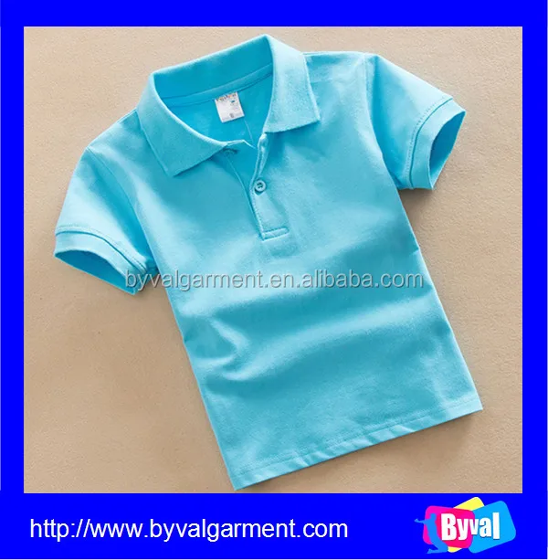 Синяя Детская рубашка-поло, оптовая продажа, 100% хлопок, дышащая детская рубашка-поло от китайского производителя рубашек