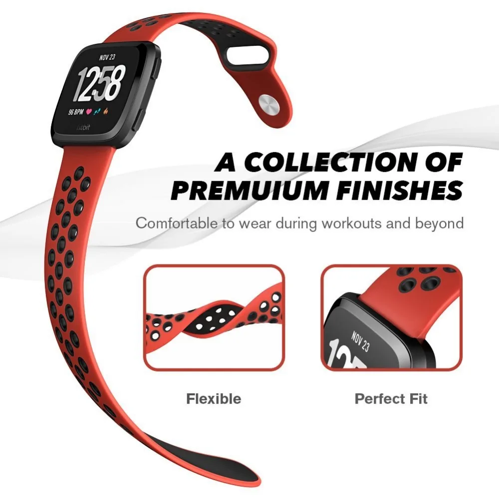Wholesale Double Sport Rubber Watch Replacement Band Silicone Bracelet Wristband for Fitbit Versa Smart FItness Bands