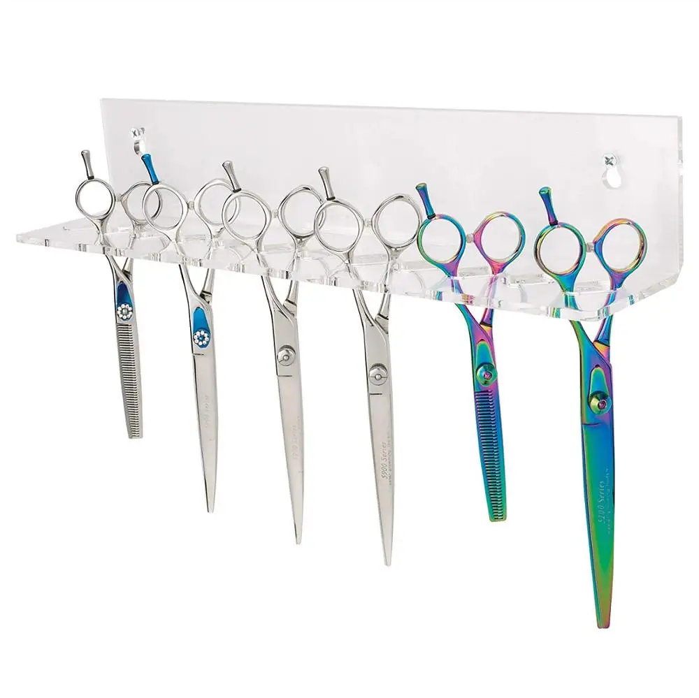 Wall Mounted Clear Acrylic Scissor Holder Clear Acrylic Scissor Display Stand For Barber Shop