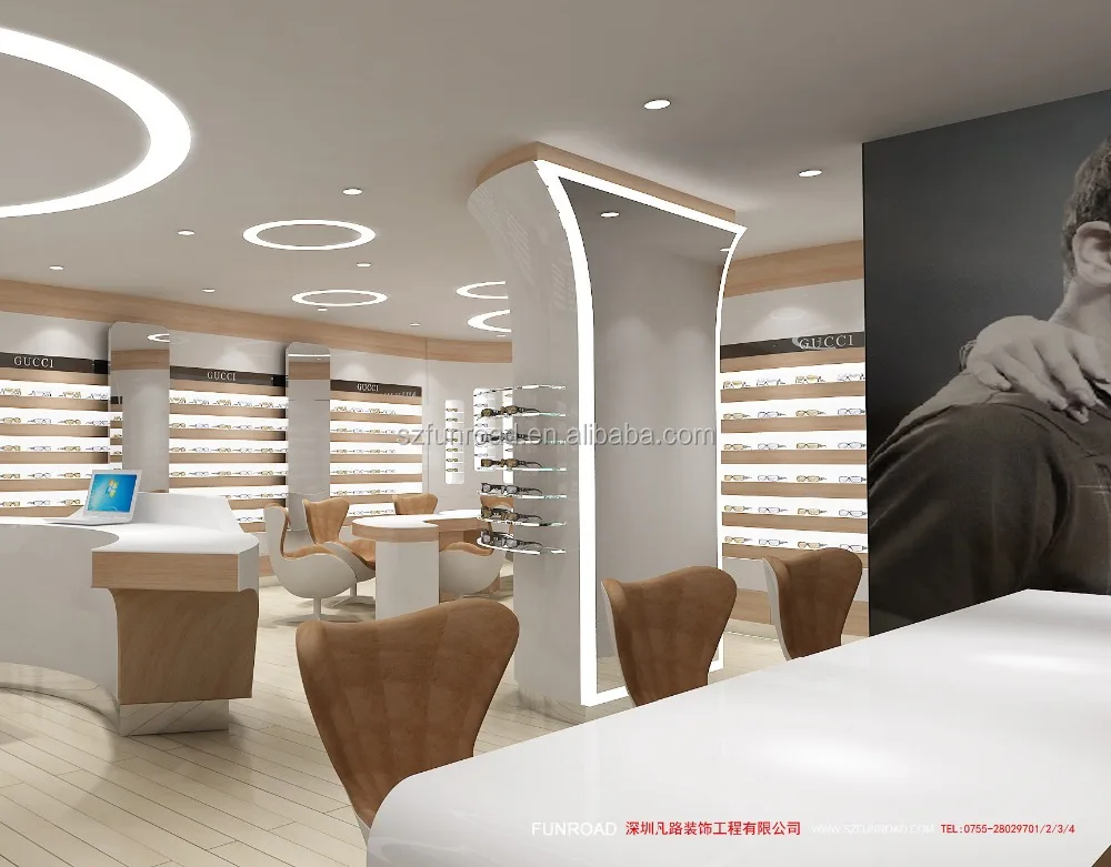 Modern eyewear display showcase, optical displays for optical store design
