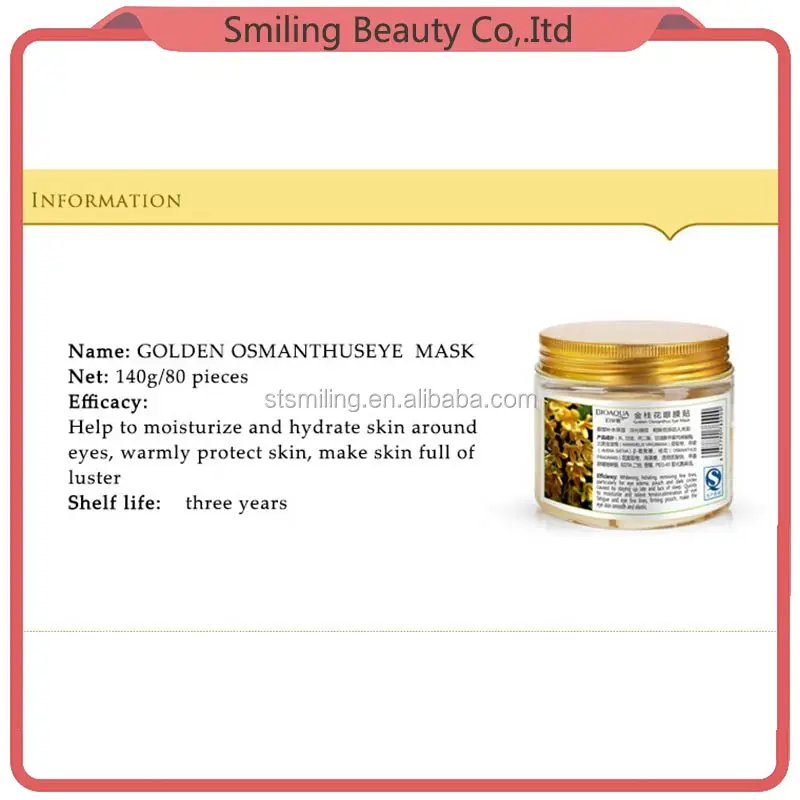 
BIOAQUA Gold Osmanthus Eye Skin Care Russia Hot Sale Moisturizing Embellishing Warmly Skincare Eye Mask Collagen Eye Patch 