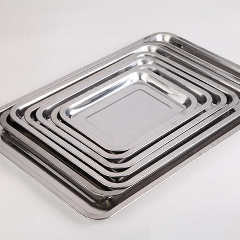 Stainless steel square tray Grilled fish tray grills Hotel cutlery tray