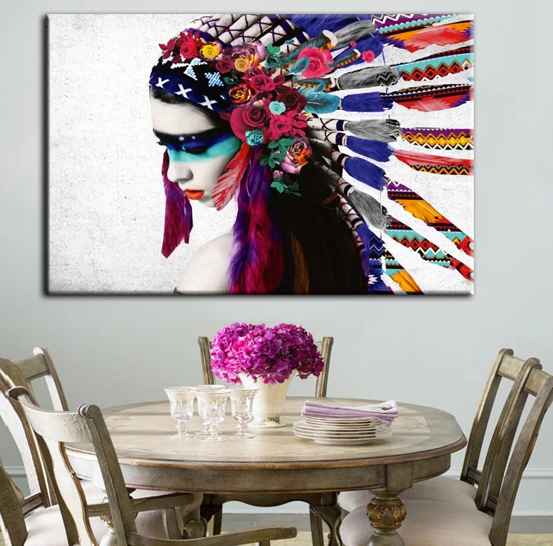 Пользовательский принт уникальная модель девушка стена искусство холст живопись