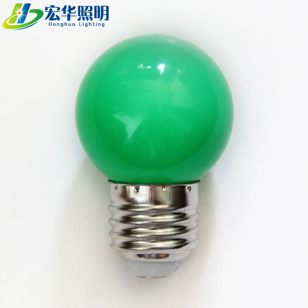 G45 E27plastic светодиодная цветная лампа