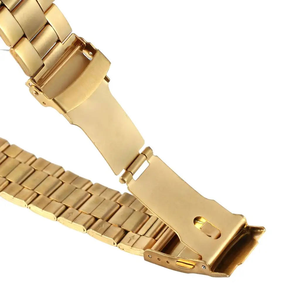 T-Winner Gold Design Clock Men Stainless Steel Wrist Watches Top Brand Custom Logo  Luxury Skeleton Mechanical Automatic Watch