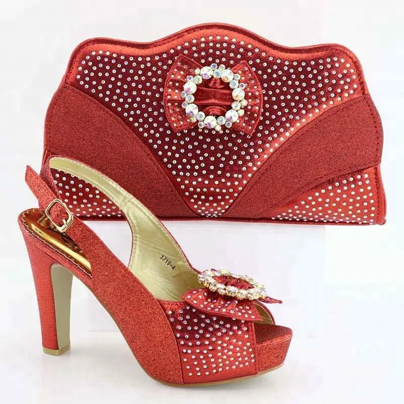AB7740  fashion high heel italian shoes and matching clutch bag in good quality