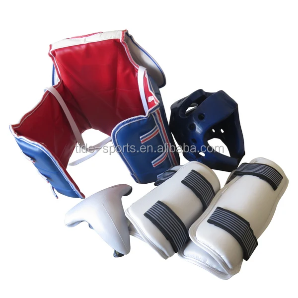 Семь комплектов WTF утвержден ПУ тхэквондо защитное снаряжение