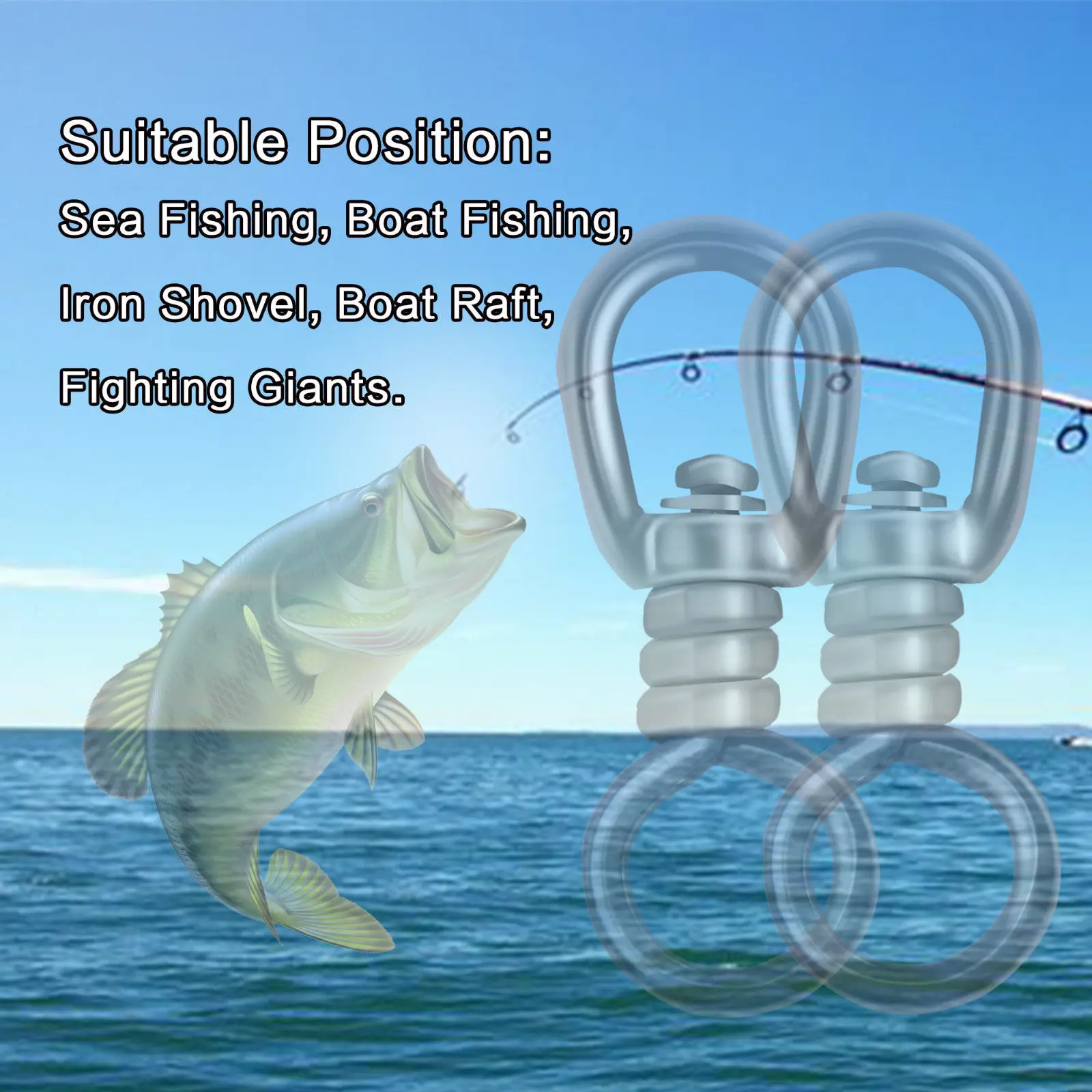 Wholesale Stainless Steel Fishing Swivel Sea Boat Fishing Tackle Connector Size1#-5# 10pcs/set