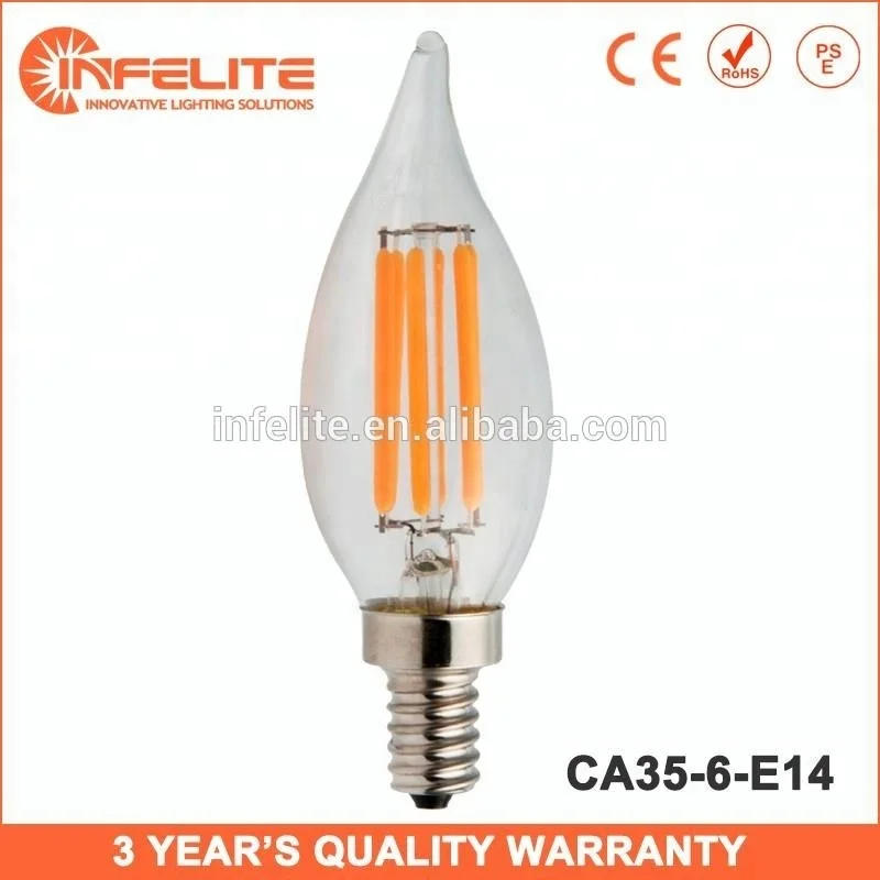 Vintage COB LED Filament Chandelier Candle Bulb Light Lamp C32 C35 E12 E14 B15 B22 2W 4W 6W