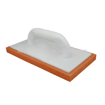 High density orange masonry float with plastic handle sponge plastering trowel