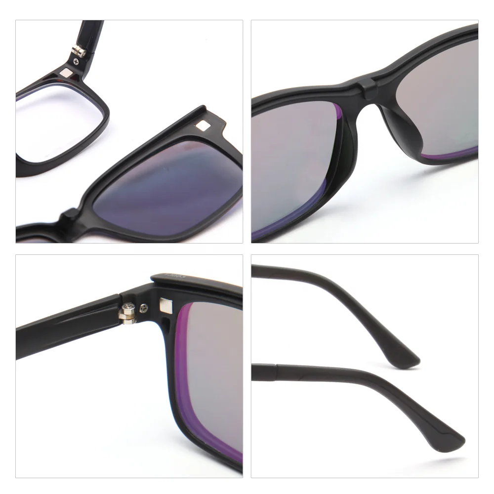 New French Design Sports Magnetic Optical Frame With Polarized Clip-on Sunglass