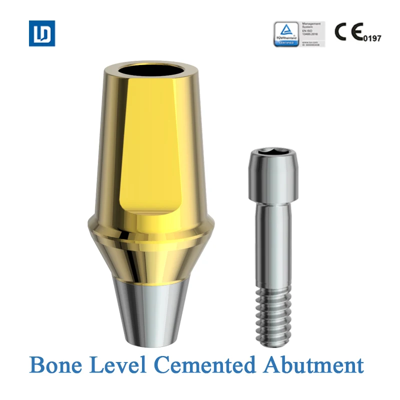 CE certificated titanium based dental cemented abutment for bone level system