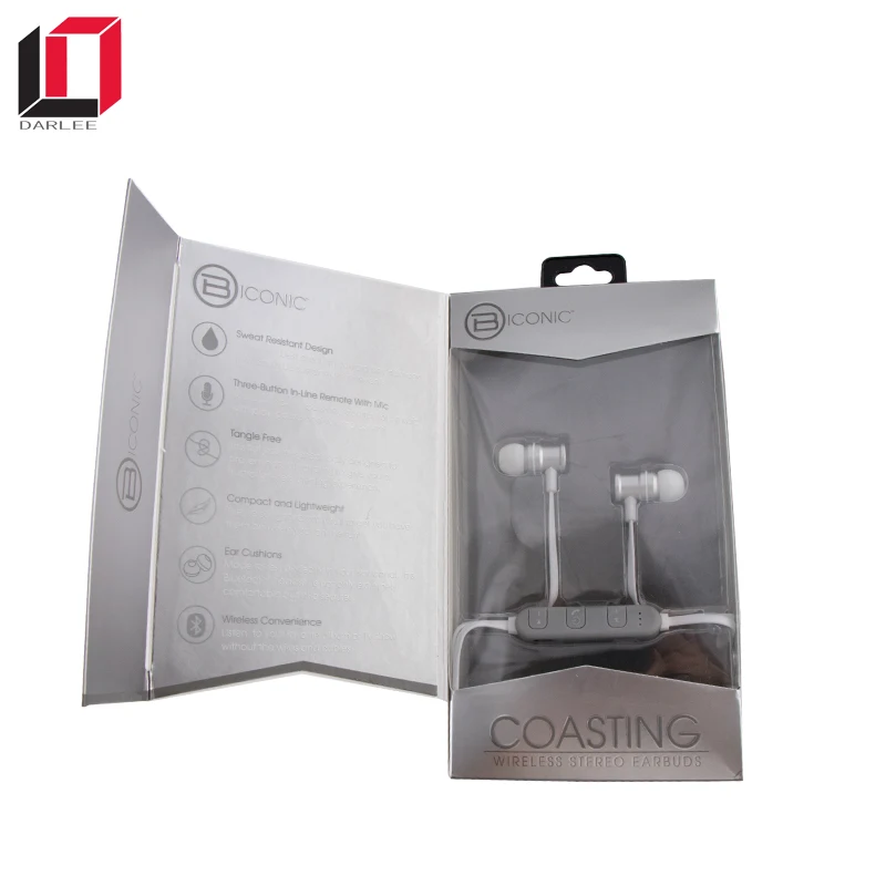 Luxury blister inner tray magnet earphone packing box for headphone