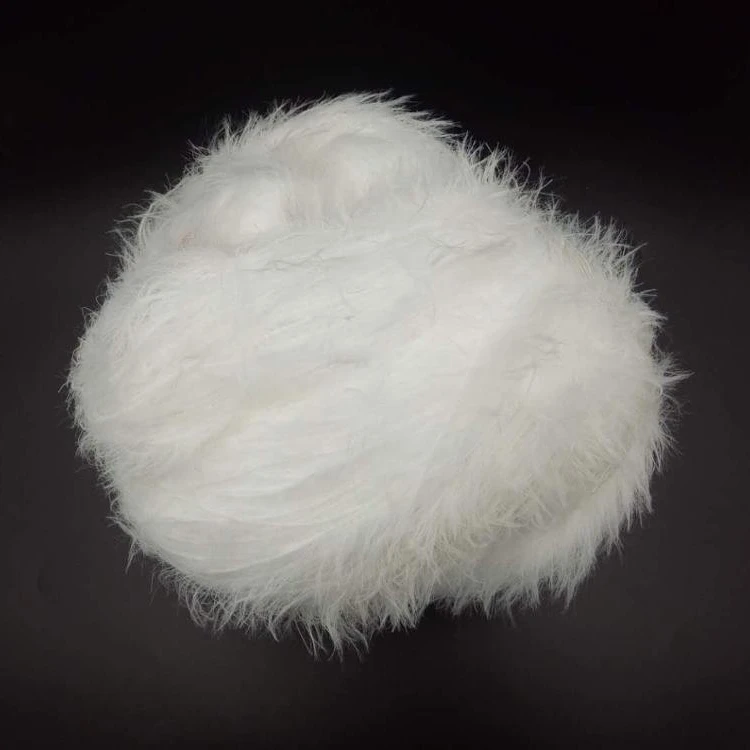 
Undyed factory wholesale 5 cm imitate mink fur yarn feather yarn 100% nylon fancy yarn for knitting weaving crocheting 