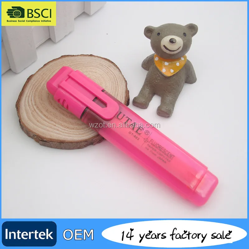 
Factory Price New Arrival Flat Barrel Fluorescent Pen Colorful Child Hilighter Marker Pen 