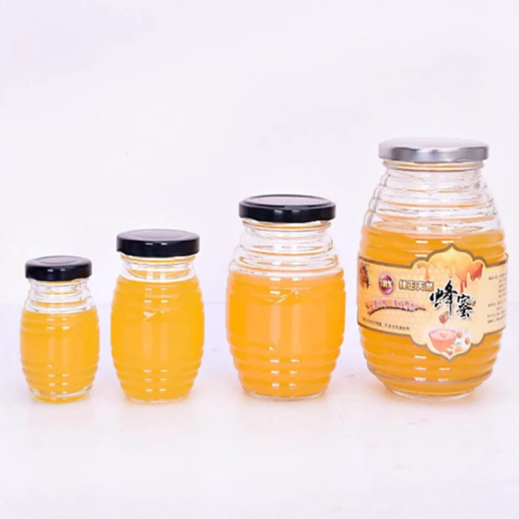 
Fancy Attar 800Ml 1000Ml Embossed Logo Oem Printed Glass Storage Honey Glass Jar/Bottle 350G 450G 500G In Sale 