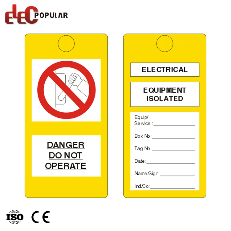 OEM Custom Made Safety Plastic Warning Signs Label Safety PVC Lockout Tags