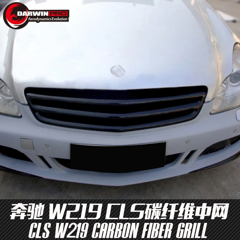 DarwinPRO Carbon Fiber Grill For Mercedes 05-09 W219 Cls Class 4Dr CLS300 CLS350 CLS63 AMG