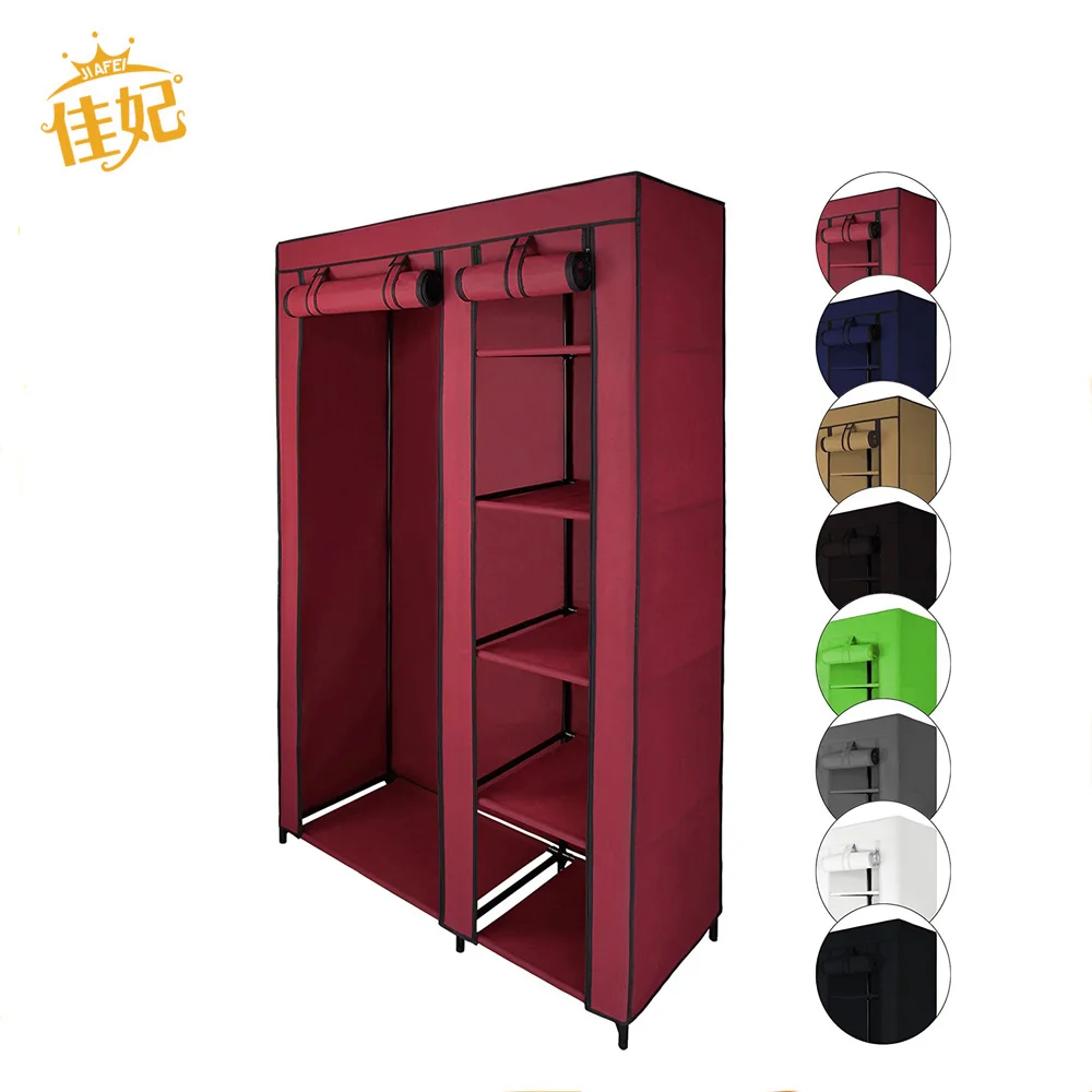 made in china Bedroom wardrobes,New style portable non-woven fabric metal steel wardrobe