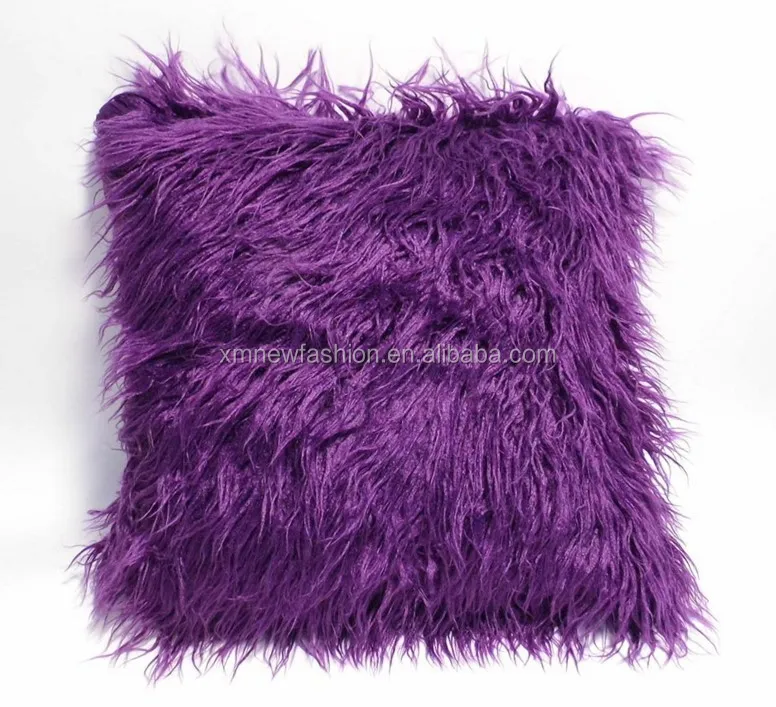 long plush pillow cover plush fur mongolian lamb toss cushion cover