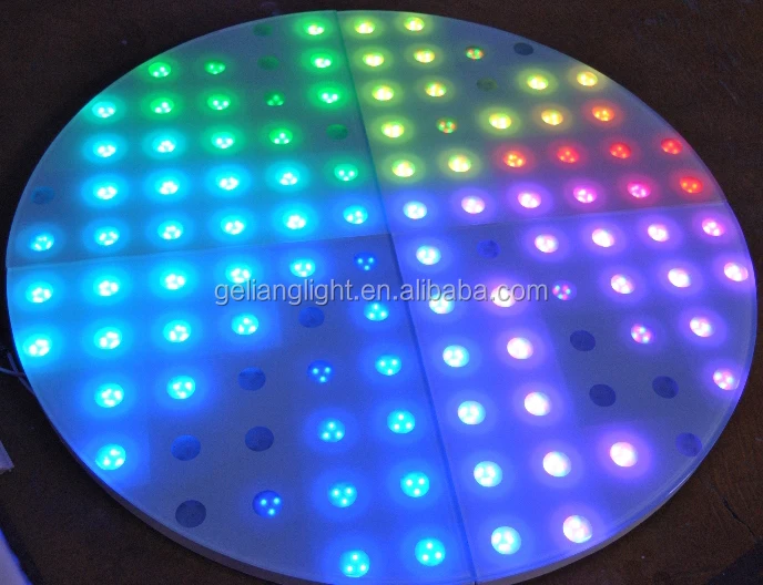 rigeba hot sale special shape 60*60cm hot sale Round LED dance floor for party events
