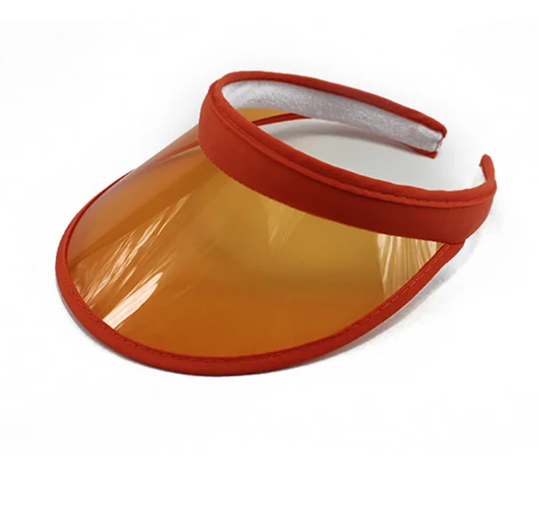 Promotion Cheap Summer Customized Plastic Transparent Sun Visor Hat PVC Plastic Sun Visor Cap For UV Protection