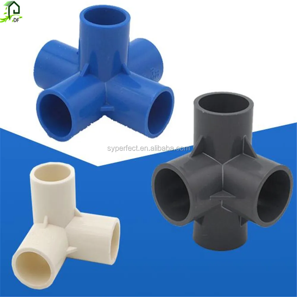 Plastic Injection PVC 3 Way Corner Connectors For Pipe