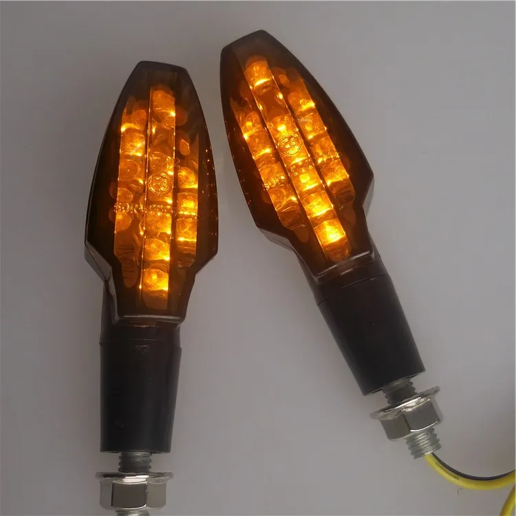 16 LED Motorbike Motorcycle Turn Signal Light Indicator Amber Blinker Flashing Lamp Scooter Cornering Direction Indicators Smoke
