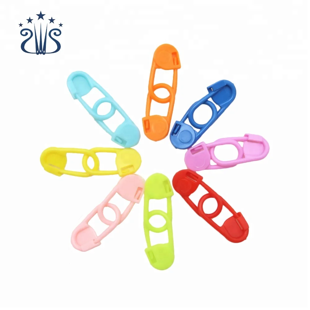 Multicolor Plastic Small Locking Stitch Markers Knitting Stitch Counter Needle Clip with Round Storage Box