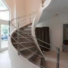 stair wood step stainless handrail iron keel indoor stair step tread construction real estate architect contractor
