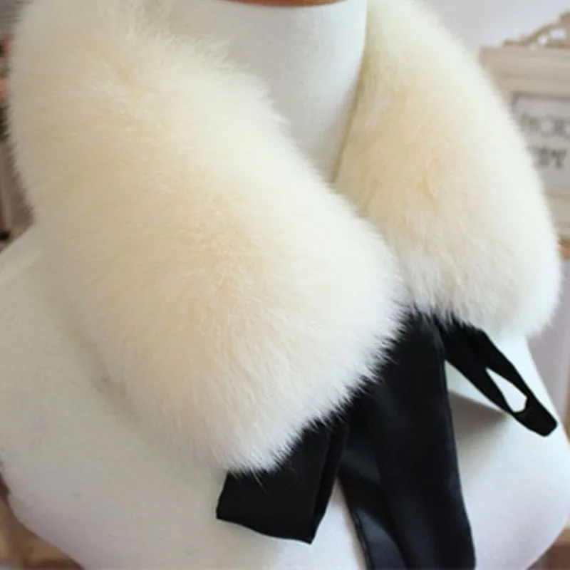 New arrival Winter short design fox fur scarf fashion real fur collar scarf with ribbon