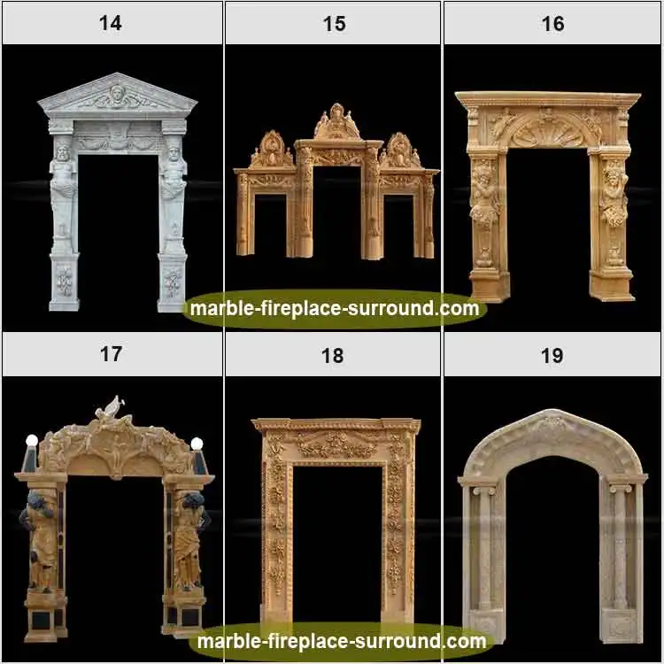 hand made statue arched stone door surround