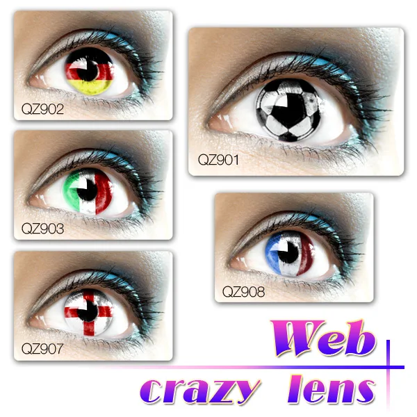 Football Color Blends Dewy Cheap Black Sclera Contact Lenses
