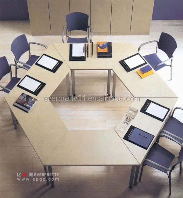 Hot Sale Wooden Conference Table Combo Trapezoidal Meeting Table