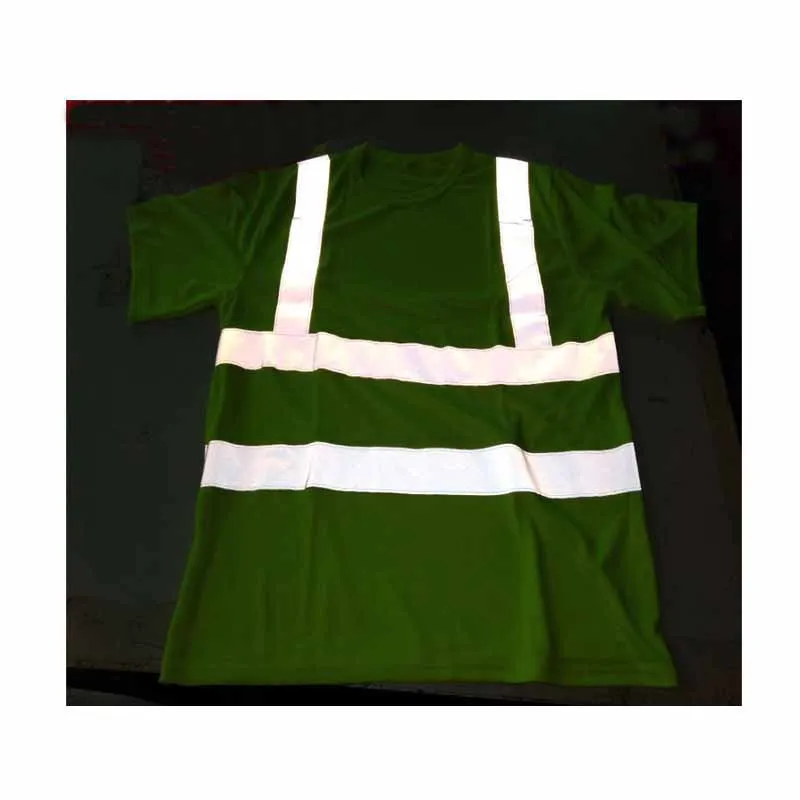 wholesale customized yellow green 100% polyester high visibility dry fit workwear hi vis t-shirt reflective safety polo shirt