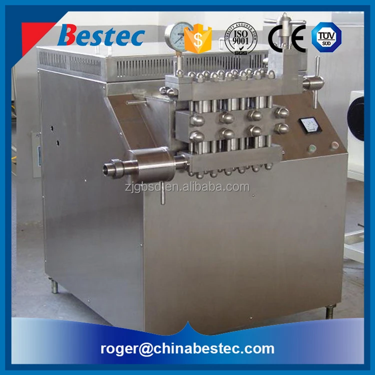 
High pressure homogenizer for fruit juice or milk processing plant 