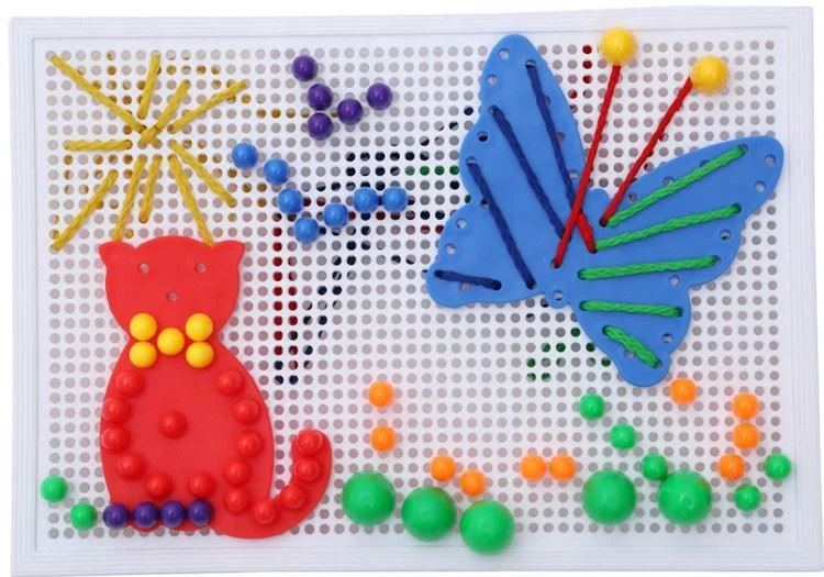 Best selling kids educational  colorful jigsaw puzzle plastic nail toy
