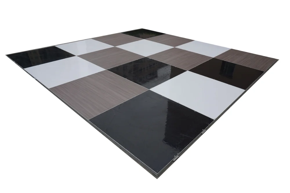 RK factory 5x5m portatil brillo blanco pista de baile para la venta