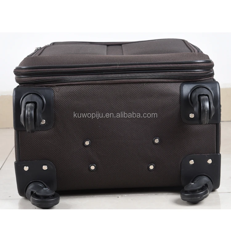 blue color polyester 4 wheels travel 3PC Softside Expandable EVA Luggage Set